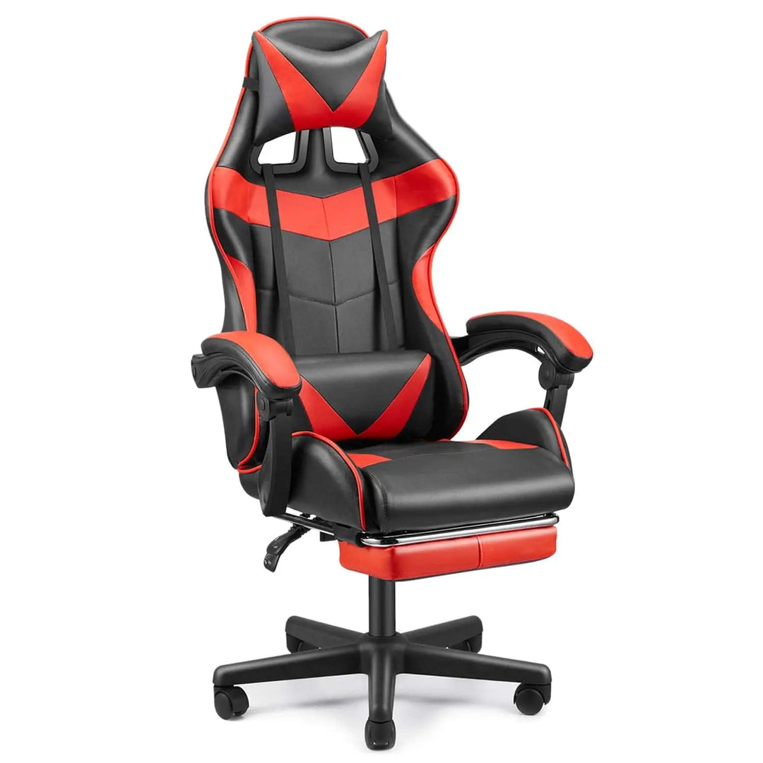 Ergonomic High-Back Chair with Padded Footrest, Swivel, Recline, and Enhanced Comfort Support-GCC Home Center