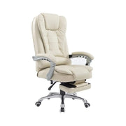 Ergonomic High-Back Office Chair with PU Leather, Adjustable Footrest, 360° Swivel & Recline Function-GCC Home Center