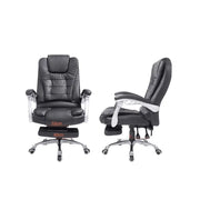 Ergonomic High-Back Office Chair with PU Leather, Adjustable Footrest, 360° Swivel & Recline Function-GCC Home Center