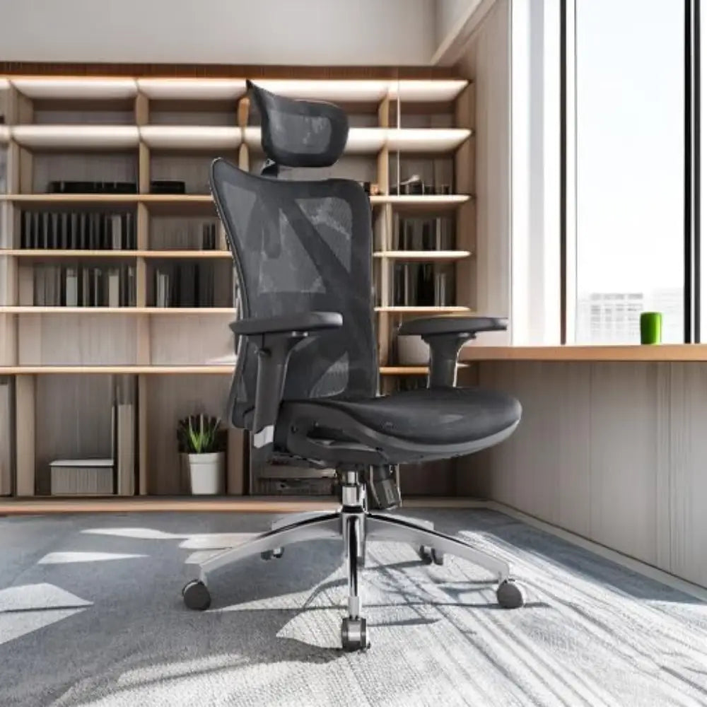 Ergonomic Mesh Office Chair with Adjustable Headrest, Lumbar Support & 3D Armrests - Comfortable, Adjustable, and Durable-GCC Home Center