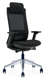 Load image into Gallery viewer, Ergonomic Multifunction Office Chair – Adjustable Headrest, 4-Position Lock, and Chrome Base