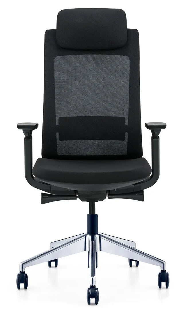 Ergonomic Multifunction Office Chair – Adjustable Headrest, 4-Position Lock, and Chrome Base