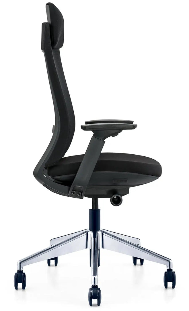 Ergonomic Multifunction Office Chair – Adjustable Headrest, 4-Position Lock, and Chrome Base