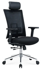 Load image into Gallery viewer, Ergonomic Office Chair – Black with Sliding Seat, Adjustable Headrest &amp; Lumbar Support