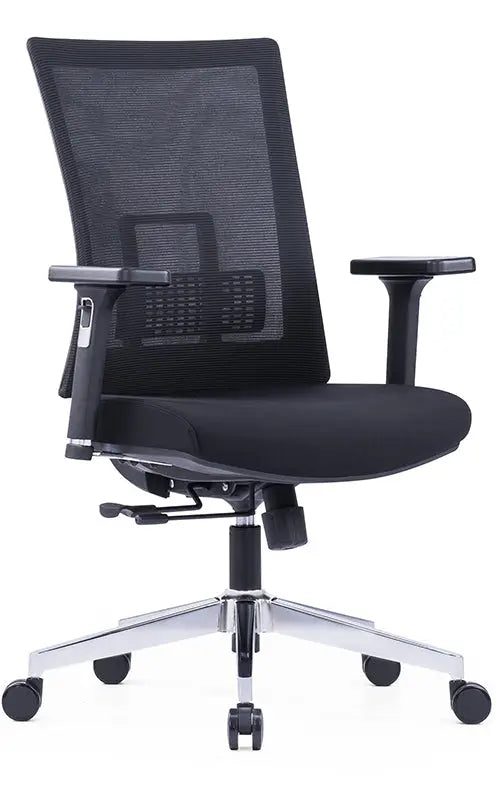 Ergonomic Office Chair – Black with Sliding Seat, Adjustable Headrest & Lumbar Support