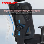 Load image into Gallery viewer, Ergonomic Office Chair – High Back Desk Chair with Adjustable Lumbar Support, 3D Metal Headrest and Armrests – 130° Computer Chair Mesh Rocking Chair, Black-GCC Home Center