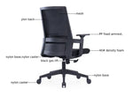 Load image into Gallery viewer, Ergonomic Office Chair – High-Density Seat, Adjustable Lumbar, Fixed Armrest