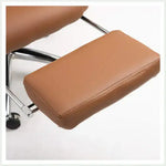Load image into Gallery viewer, Brown leather footrest pad with stitched edges for ergonomic office chair luxurious pu leather chair brown