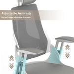 Load image into Gallery viewer, Ergonomic Office Chair With Adjustable Backrest - High Back (White)-GCC Home Center