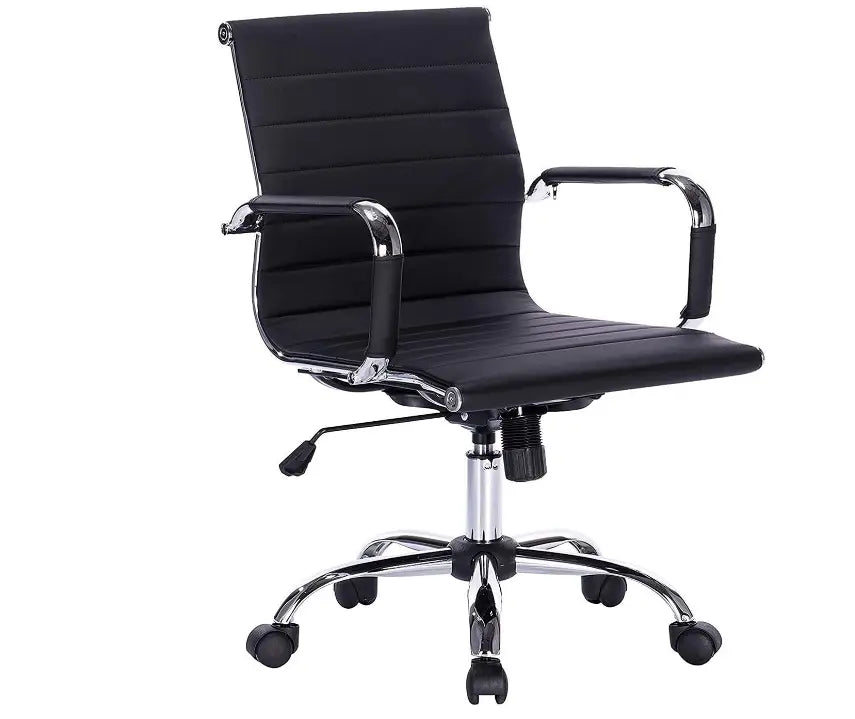 Ergonomic Office Chair with Height Adjustable Seat, PU Chrome High-Back-GCC Home Center