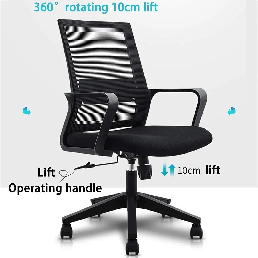 Ergonomic Office Chair with Lumbar Support - Adjustable & Swivel Mid-Back Desk Chair-GCC Home Center