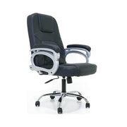 Ergonomic Office Chair with PVC Upholstery & Sturdy Nylon Arms - Comfortable Black Executive Chair-GCC Home Center
