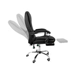 Load image into Gallery viewer, Ergonomic Reclining Office Chair with PU Leather, Footrest &amp; Adjustable Height - Metal Frame, High-Density Foam, Black-GCC Home Center