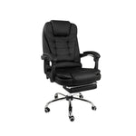 Load image into Gallery viewer, Ergonomic Reclining Office Chair with PU Leather, Footrest &amp; Adjustable Height - Metal Frame, High-Density Foam, Black-GCC Home Center