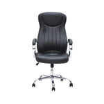 Load image into Gallery viewer, Ergonomic Shining Black Faux Leather Office Chair with Chrome Armrests &amp; Tilt Function - Adjustable Gas lift, 360° Swivel-GCC Home Center