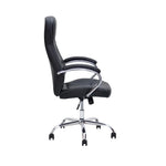 Load image into Gallery viewer, Ergonomic Shining Black Faux Leather Office Chair with Chrome Armrests &amp; Tilt Function - Adjustable Gas lift, 360° Swivel-GCC Home Center