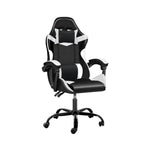 Load image into Gallery viewer, Ergonomic White &amp; Black Gaming Chair with Adjustable Backrest, Lumbar Support, and 360° Swivel - Comfortable PU Leather Racing Chair-GCC Home Center