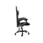 Load image into Gallery viewer, Ergonomic White &amp; Black Gaming Chair with Adjustable Backrest, Lumbar Support, and 360° Swivel - Comfortable PU Leather Racing Chair-GCC Home Center
