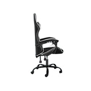 Ergonomic White & Black Gaming Chair with Adjustable Backrest, Lumbar Support, and 360° Swivel - Comfortable PU Leather Racing Chair-GCC Home Center