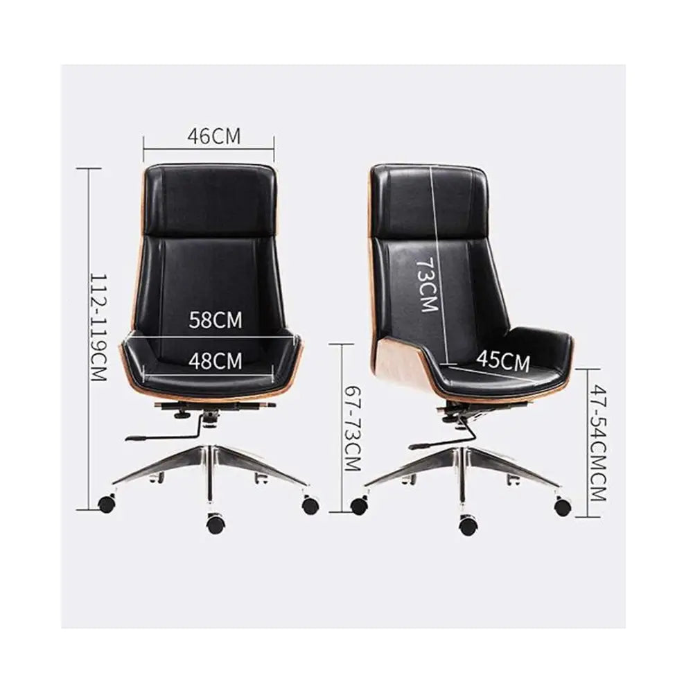 Ergonomic White Faux Leather Office Chair with Solid Wood Back & Adjustable Headrest - Comfortable, Easy Assembly-GCC Home Center