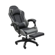 Ergonomic White Gaming Racing Chair with Adjustable Backrest & Footrest - Comfortable Faux Leather High-Back Design-GCC Home Center