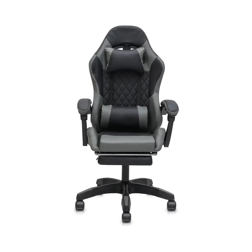 Ergonomic White Gaming Racing Chair with Adjustable Backrest & Footrest - Comfortable Faux Leather High-Back Design-GCC Home Center