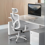Load image into Gallery viewer, Ergonomic White Office Chair with Adjustable Lumbar Support &amp; Breathable Mesh - Comfortable High-Back Desk Chair for Home &amp; Office-GCC Home Center
