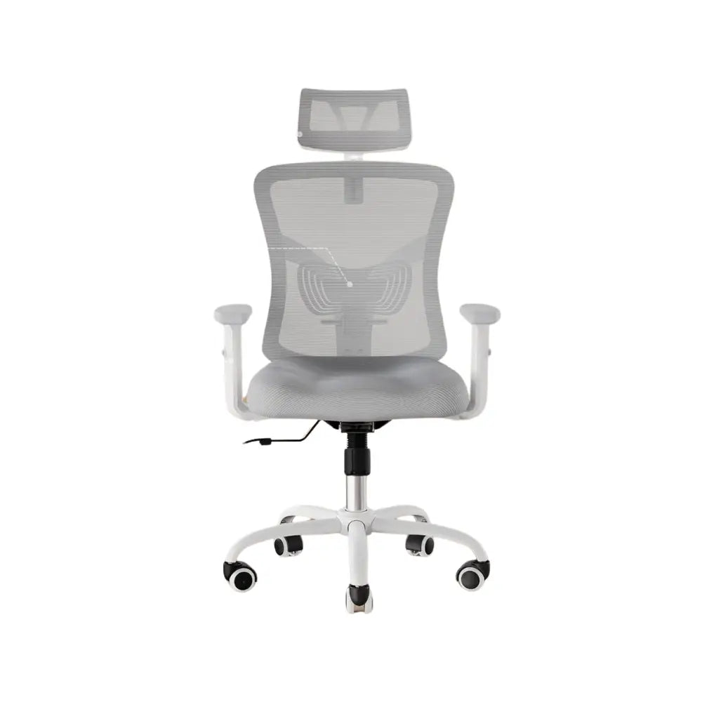 Ergonomic White Office Chair with Adjustable Lumbar Support & Breathable Mesh - Comfortable High-Back Desk Chair for Home & Office-GCC Home Center