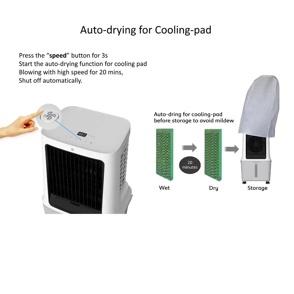 Evaporative Air Cooler AC‑400 – 1800 m³/h Powerful 30L Cooling System