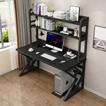 Load image into Gallery viewer, Executive Industrial Computer Desk, Gaming Desk Metal and Wood, Home or Office Desk, with Storage Shelves-GCC Home Center