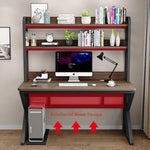 Load image into Gallery viewer, Executive Industrial Computer Desk, Gaming Desk Metal and Wood, Home or Office Desk, with Storage Shelves-GCC Home Center