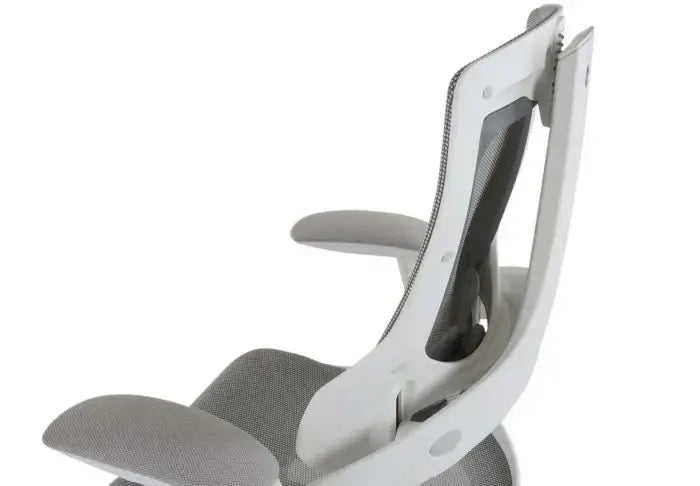 Executive Medium Back Height Ergonomic Mesh Chair, Office Conference Mesh Chairs With Adjustable-Backrest Caster Wheels- White-GCC Home Center
