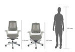 Load image into Gallery viewer, Executive Medium Back Height Ergonomic Mesh Chair, Office Conference Mesh Chairs With Adjustable-Backrest Caster Wheels- White-GCC Home Center