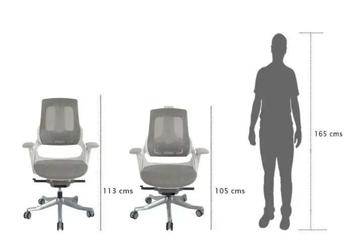 Executive Medium Back Height Ergonomic Mesh Chair, Office Conference Mesh Chairs With Adjustable-Backrest Caster Wheels- White-GCC Home Center