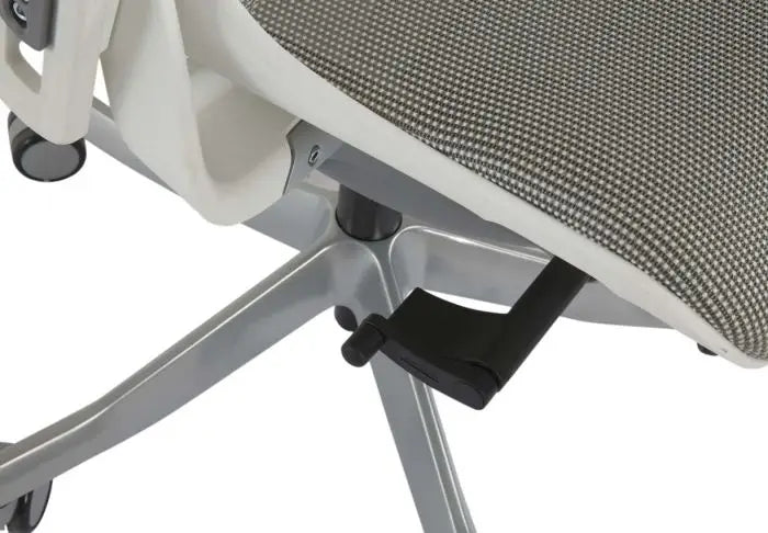 Executive Medium Back Height Ergonomic Mesh Chair, Office Conference Mesh Chairs With Adjustable-Backrest Caster Wheels- White-GCC Home Center