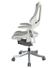 Executive Medium Back Height Ergonomic Mesh Chair, Office Conference Mesh Chairs With Adjustable-Backrest Caster Wheels- White-GCC Home Center