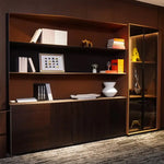 Load image into Gallery viewer, Executive Office Cabinet With Luxury Leather Finish - Rich Brown Finish-GCC Home Center