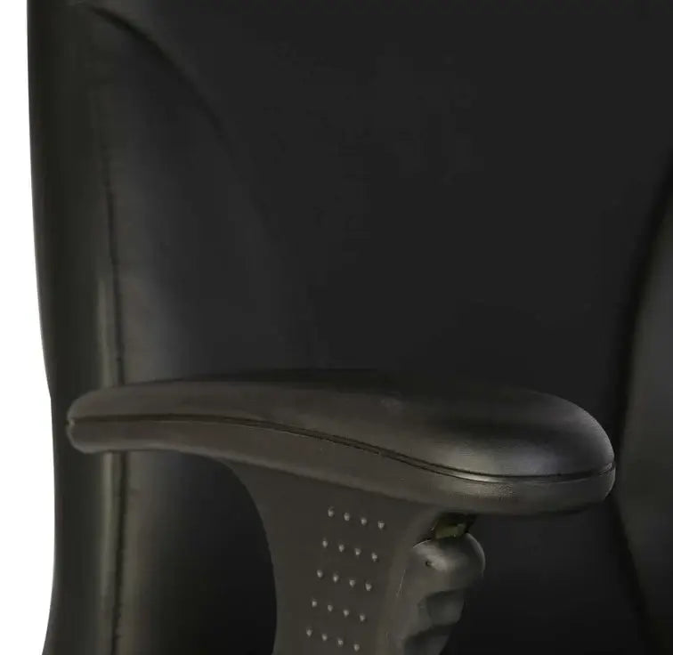 Executive Office Chair, Metal/Chrome Wheel Base - Black-GCC Home Center