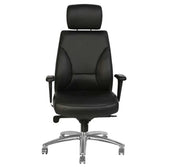 Executive Office Chair, Metal/Chrome Wheel Base - Black-GCC Home Center
