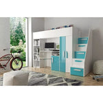 Load image into Gallery viewer, Farrar European Single Loft Bed in Black, Pink and Green Color
