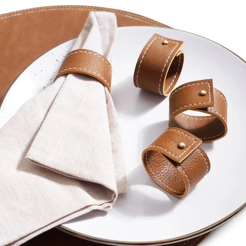 Faux Leather Table Runner 35.5x91.5 cm – Brown