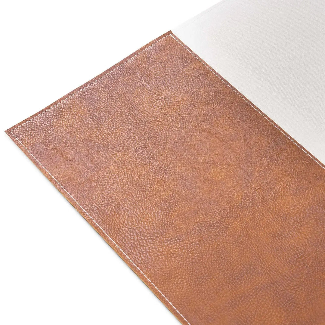 Faux Leather Table Runner 35.5x91.5 cm – Brown