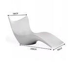 Load image into Gallery viewer, Fiberglass Outdoor Sunlounger 200cm – Waterproof &amp; Sunproof Poolside Lounge Chair with Ergonomic Backrest, White