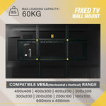 Load image into Gallery viewer, Fixed TV Wall Mount for Most 37-80 Inch Flat Screen LED, LCD TV Wall Mount TV Bracket up to VESA 600 * 400 MM 60KG (132lbs)