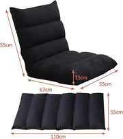 Floor Chair Foldable Lounger Chair Folding Lazy Sofa Gaming Chair Adjustable High Back Couch Recliner for Patio Deck-GCC Home Center