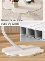 Load image into Gallery viewer, Flower-Shaped C-Shaped Side Table – Small Modern End Table &amp; Nightstand, White (40×30×62 cm)