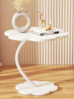 Load image into Gallery viewer, Flower-Shaped C-Shaped Side Table – Small Modern End Table &amp; Nightstand, White (40×30×62 cm)