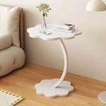 Load image into Gallery viewer, Flower-Shaped C-Shaped Side Table – Small Modern End Table &amp; Nightstand, White (40×30×62 cm)