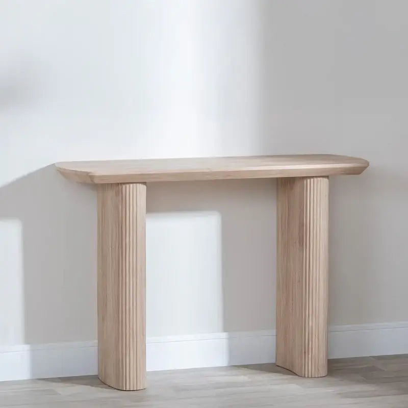 Fluted Pedestal Console Coffee Table
