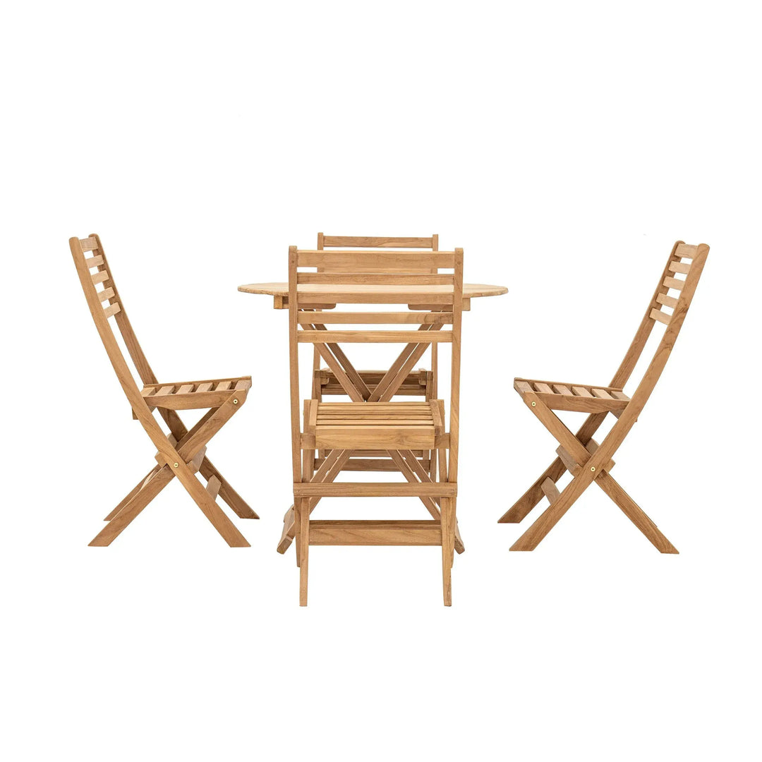 Foldable 4 Seater Outdoor Dining Set – Round